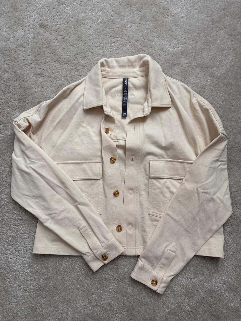 Mackenzie Cropped Button Down Over Shirt by Vuori - Picture 1 of 2